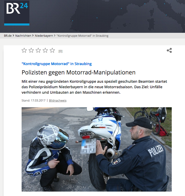 Die Polizei in Niederbayern hat eine eigene Kontrollgruppe Motorrad gegründet, um dem Raser- und Lärmproblem beizukommen. Quelle: Ausriss BR.